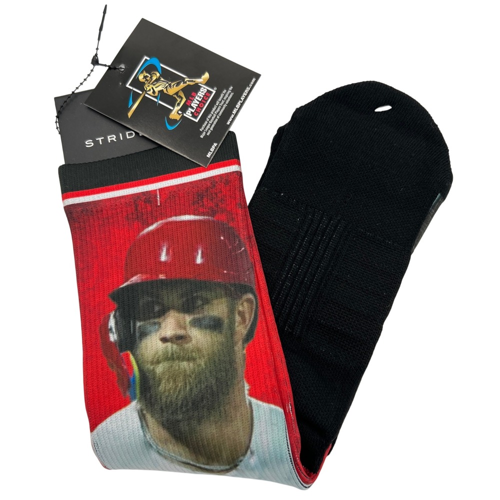 Strideline Bryce Harper Philadelphia Phillies MLB Crew Socks M/L‎ NEW